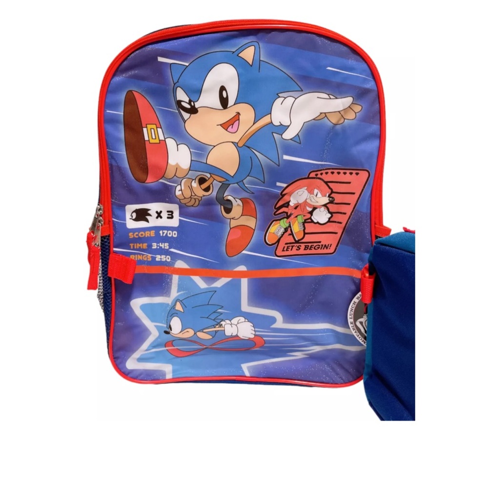 Sonic The Hedgehog School Backpack Book Bag and lunch box - Picture 2 of 4